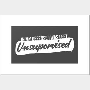 Unsupervised Parents Kids Funny Quote Cool Humor Comedy Random Posters and Art